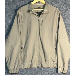Walter Hagen Windbreaker 3 Way Convertible Jacket Vest Polyester Taupe‎ Mens L